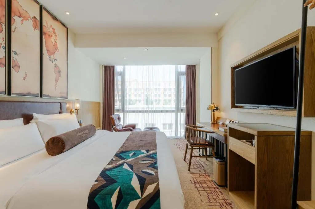 Bed in James Joyce Coffetel Beijing Yizhuang Development Zone Chicheng Times Square