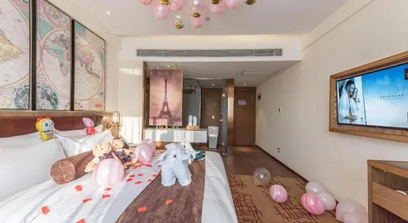 Bed in James Joyce Coffetel Beijing Yizhuang Development Zone Chicheng Times Square