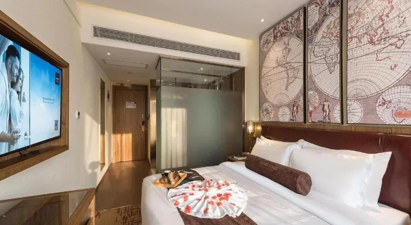 Bed in James Joyce Coffetel Beijing Yizhuang Development Zone Chicheng Times Square