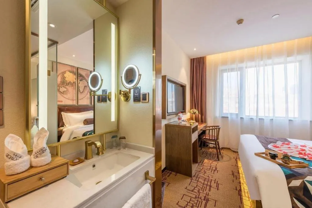 Bed in James Joyce Coffetel Beijing Yizhuang Development Zone Chicheng Times Square