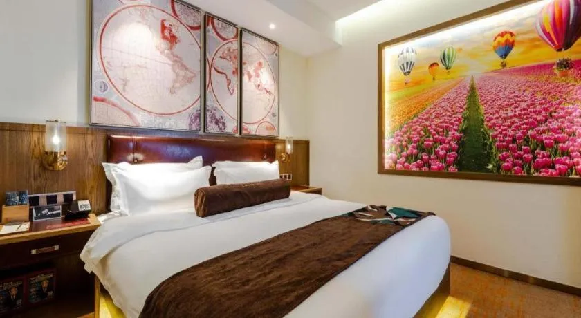 Bed in James Joyce Coffetel Beijing Yizhuang Development Zone Chicheng Times Square