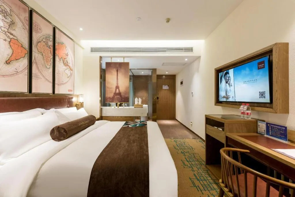 Bed in James Joyce Coffetel Beijing Yizhuang Development Zone Chicheng Times Square
