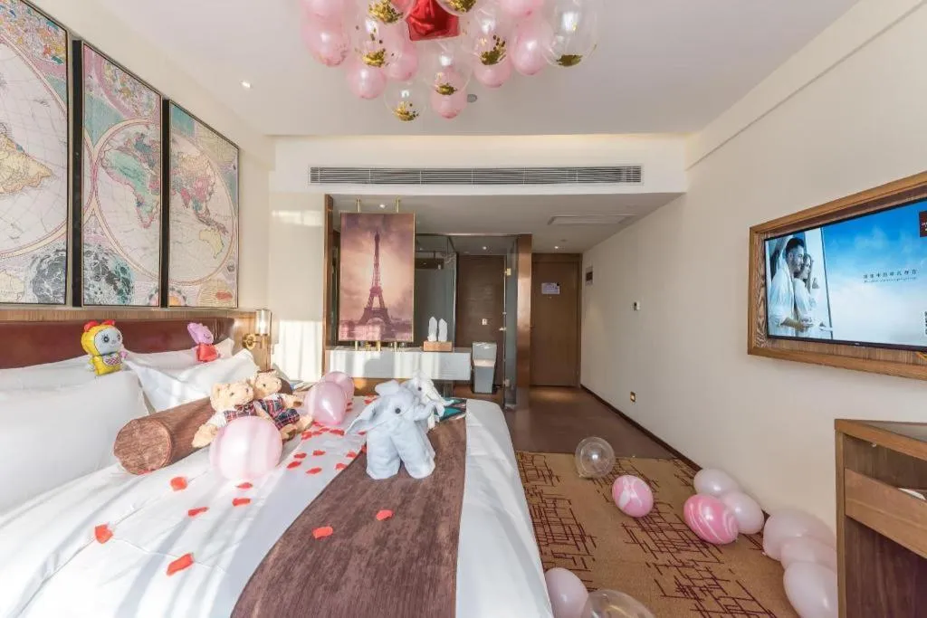 Bed in James Joyce Coffetel Beijing Yizhuang Development Zone Chicheng Times Square