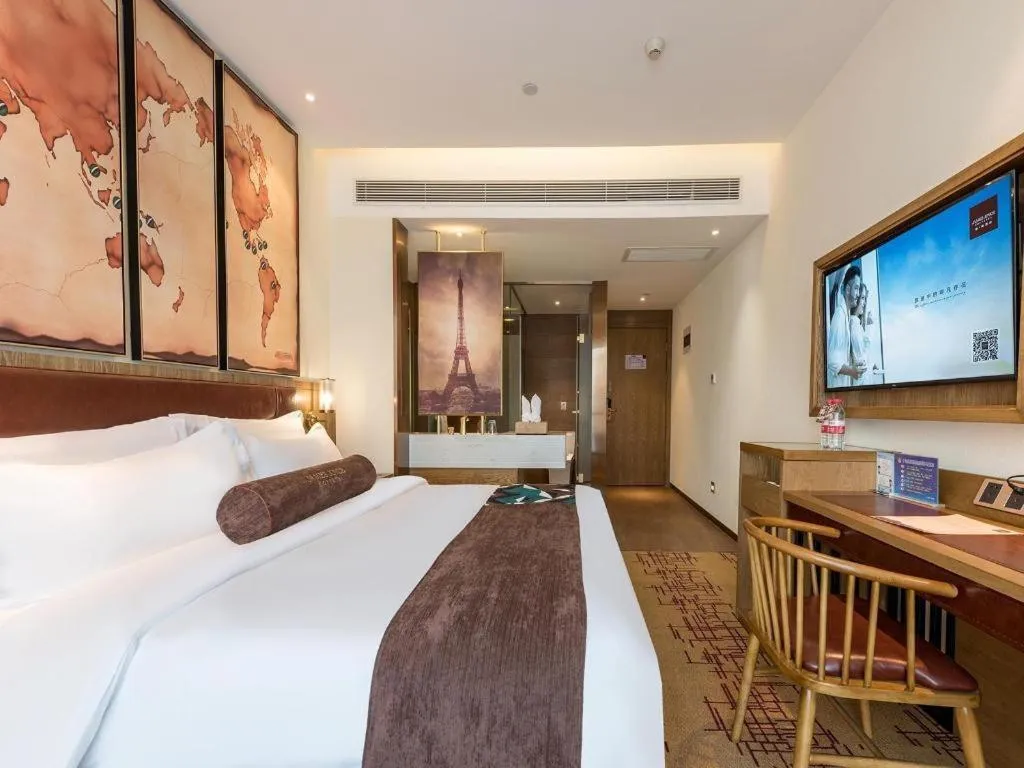 Bed in James Joyce Coffetel Beijing Yizhuang Development Zone Chicheng Times Square