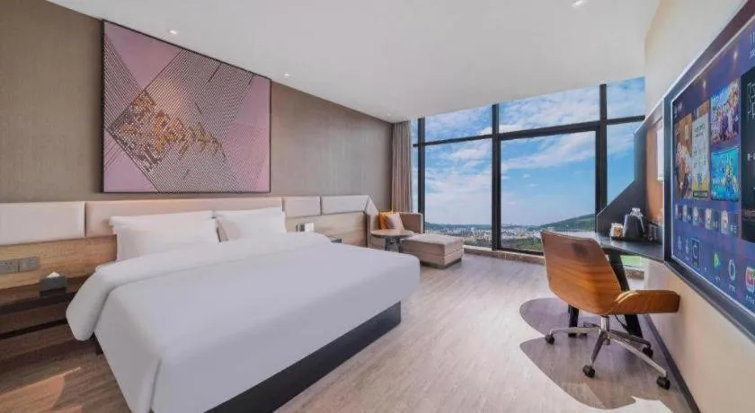 Bed in IU Hotel Chongqing Airport T3 Terminal