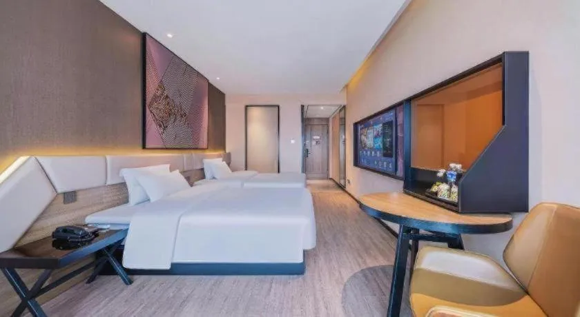 Bed in IU Hotel Chongqing Airport T3 Terminal