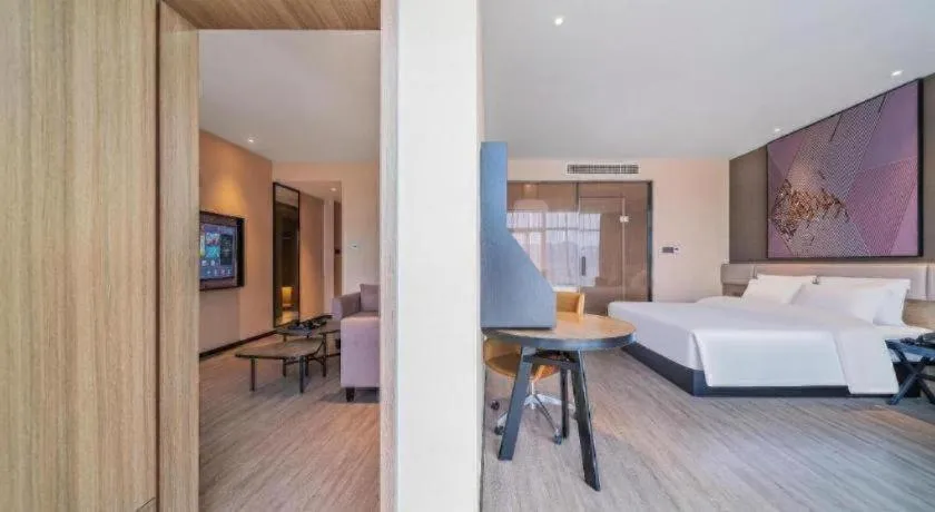 Bed in IU Hotel Chongqing Airport T3 Terminal