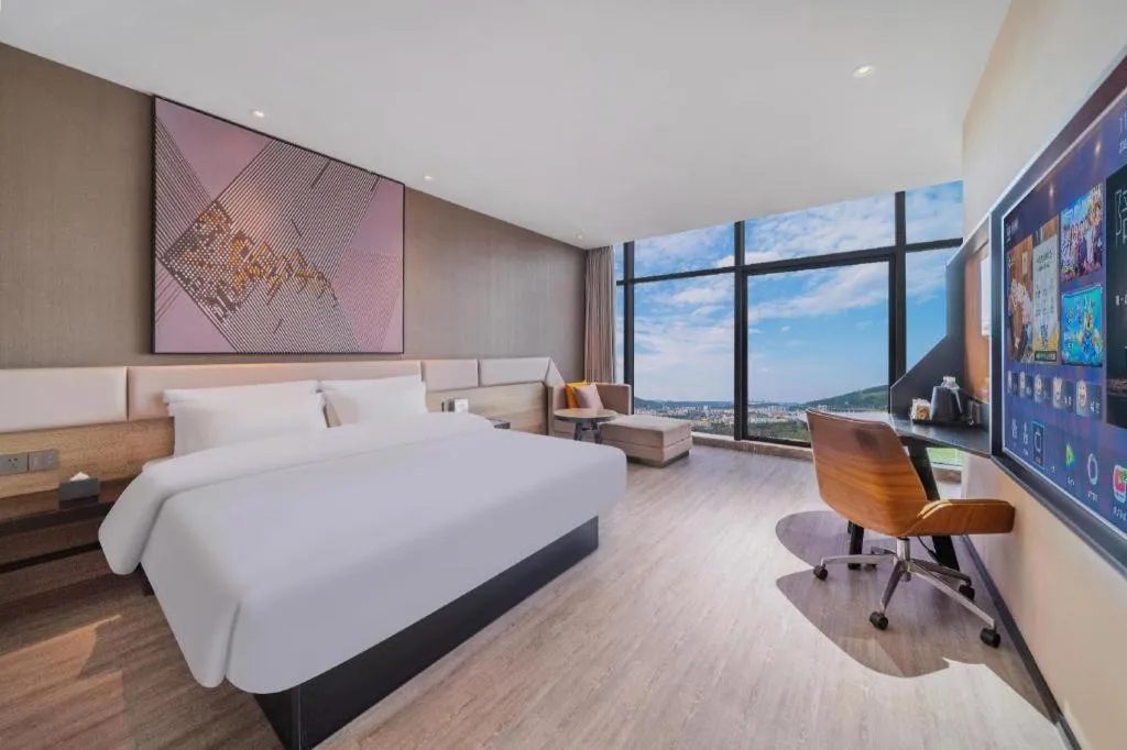 Bed in IU Hotel Chongqing Airport T3 Terminal