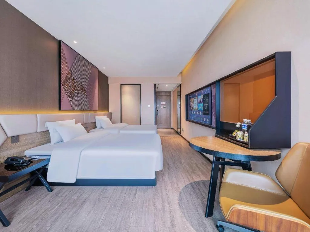 Bed in IU Hotel Chongqing Airport T3 Terminal