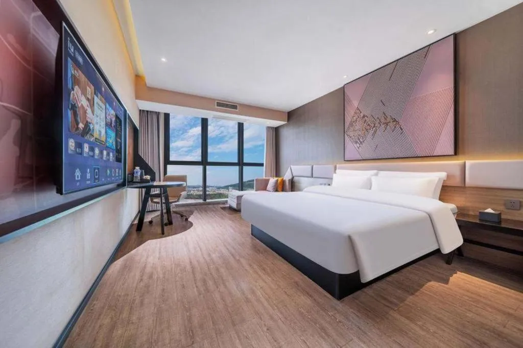 Bed in IU Hotel Chongqing Airport T3 Terminal