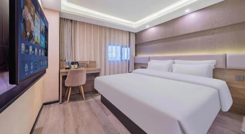 Bed in IU Hotel Chongqing Airport T3 Terminal