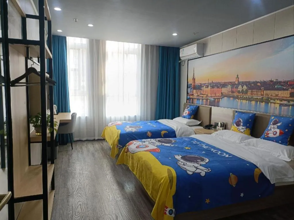 Bed in Shell Hotel Taixing Huangqiao Town Dinghui Road