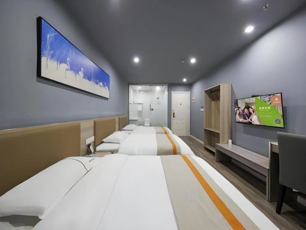 Bed in Shell Hotel Taixing Huangqiao Town Dinghui Road