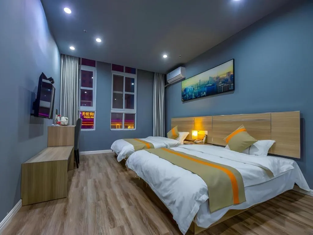 Bed in Shell Hotel Taixing Huangqiao Town Dinghui Road