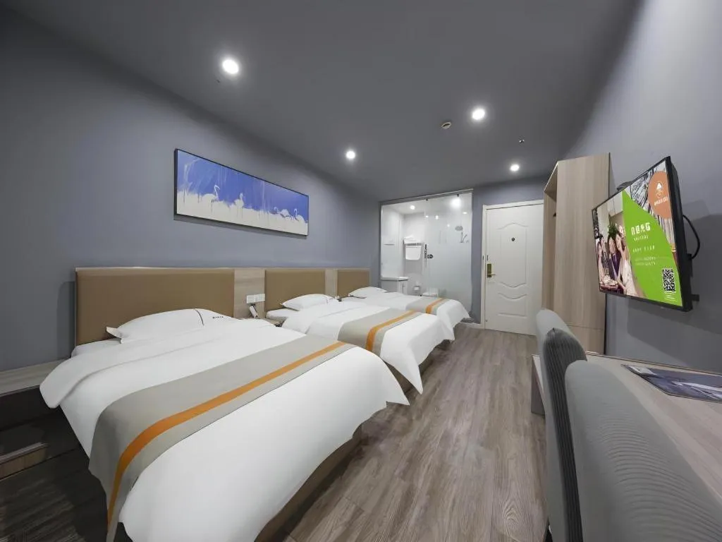 Bed in Shell Hotel Taixing Huangqiao Town Dinghui Road