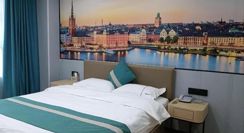 Bed in Shell Hotel Taixing Huangqiao Town Dinghui Road