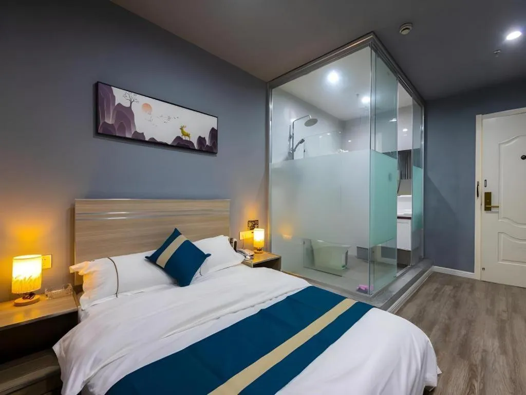 Bed in Shell Hotel Taixing Huangqiao Town Dinghui Road
