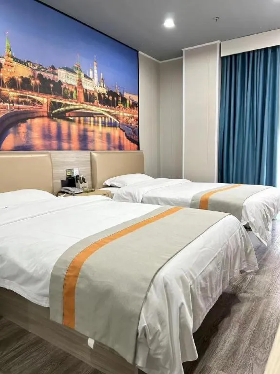 Bed in Shell Hotel Taixing Huangqiao Town Dinghui Road