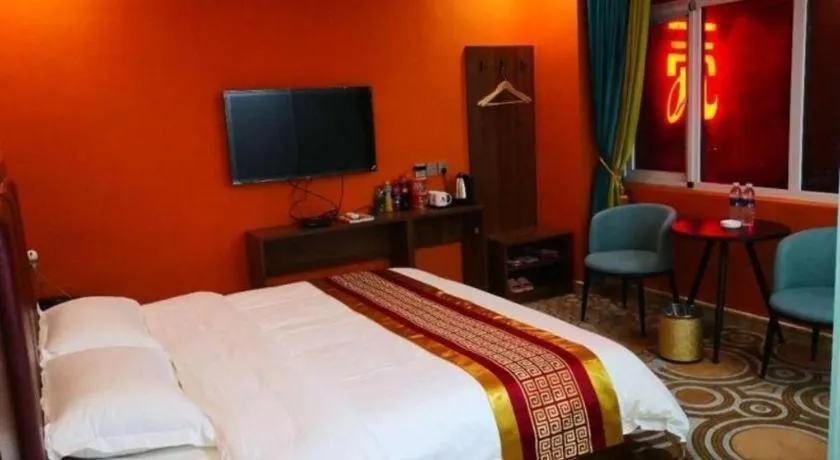 Bed in Shell Hotel Nanyang High-Speed Railway Station Jiangying Airport Huayaocheng