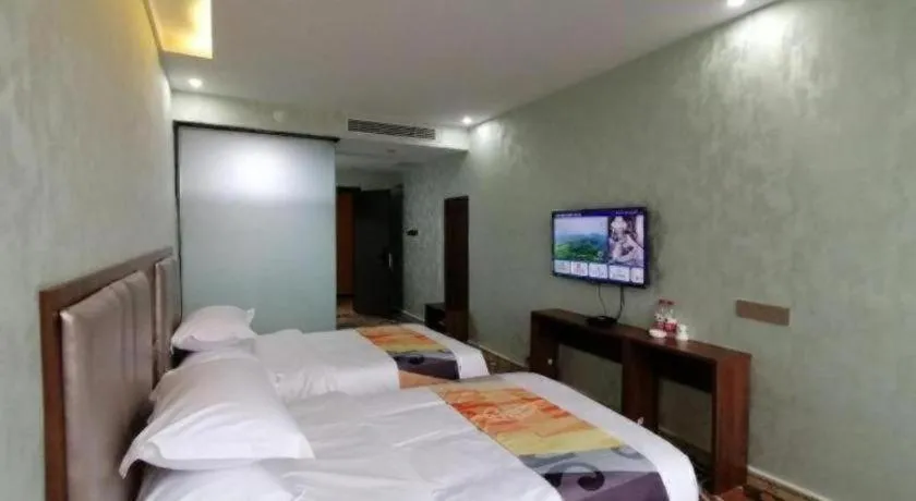 Bed in Shell Hotel Nanyang High-Speed Railway Station Jiangying Airport Huayaocheng