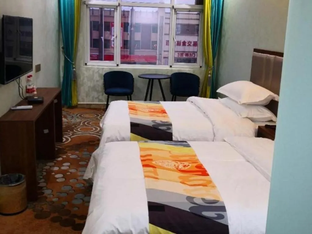 Bed in Shell Hotel Nanyang High-Speed Railway Station Jiangying Airport Huayaocheng