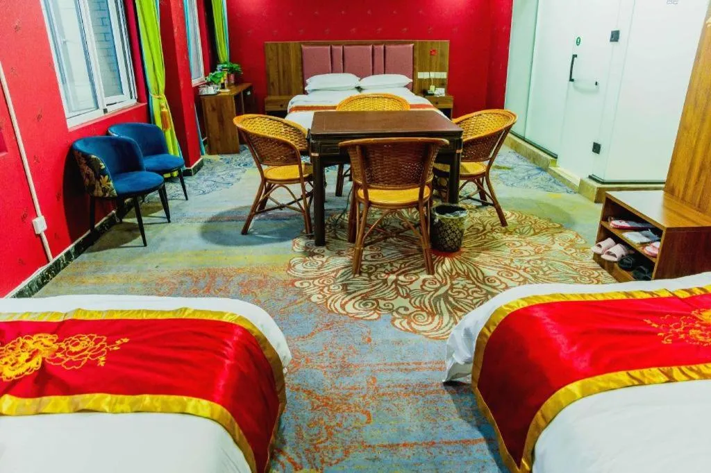 Bed in Shell Hotel Nanyang High-Speed Railway Station Jiangying Airport Huayaocheng