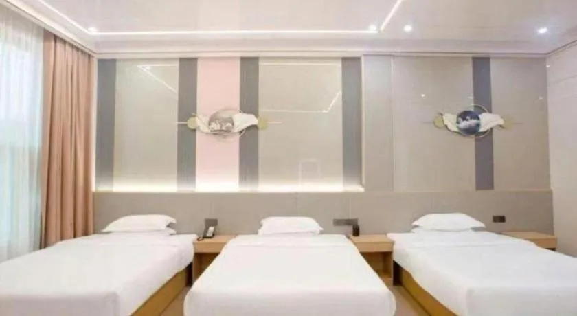 Bed in Shell Hotel Nanyang High-Speed Railway Station Jiangying Airport Huayaocheng