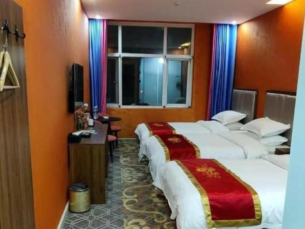 Bed in Shell Hotel Nanyang High-Speed Railway Station Jiangying Airport Huayaocheng