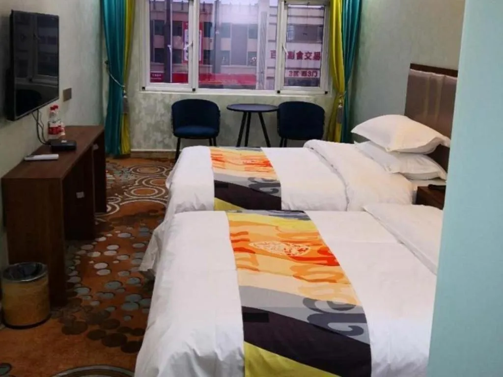 Bed in Shell Hotel Nanyang High-Speed Railway Station Jiangying Airport Huayaocheng