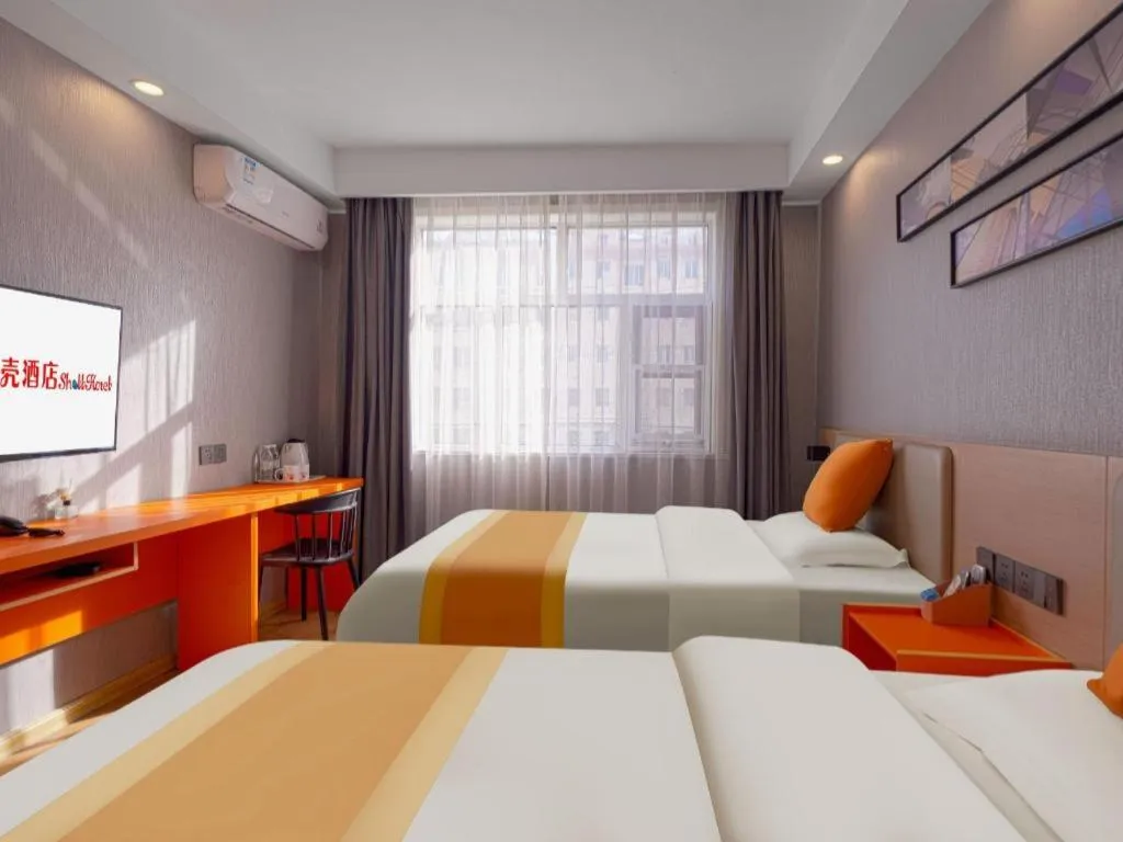 Bed in Shell Hotel Zaozhuang Xinchang Road Bada Market