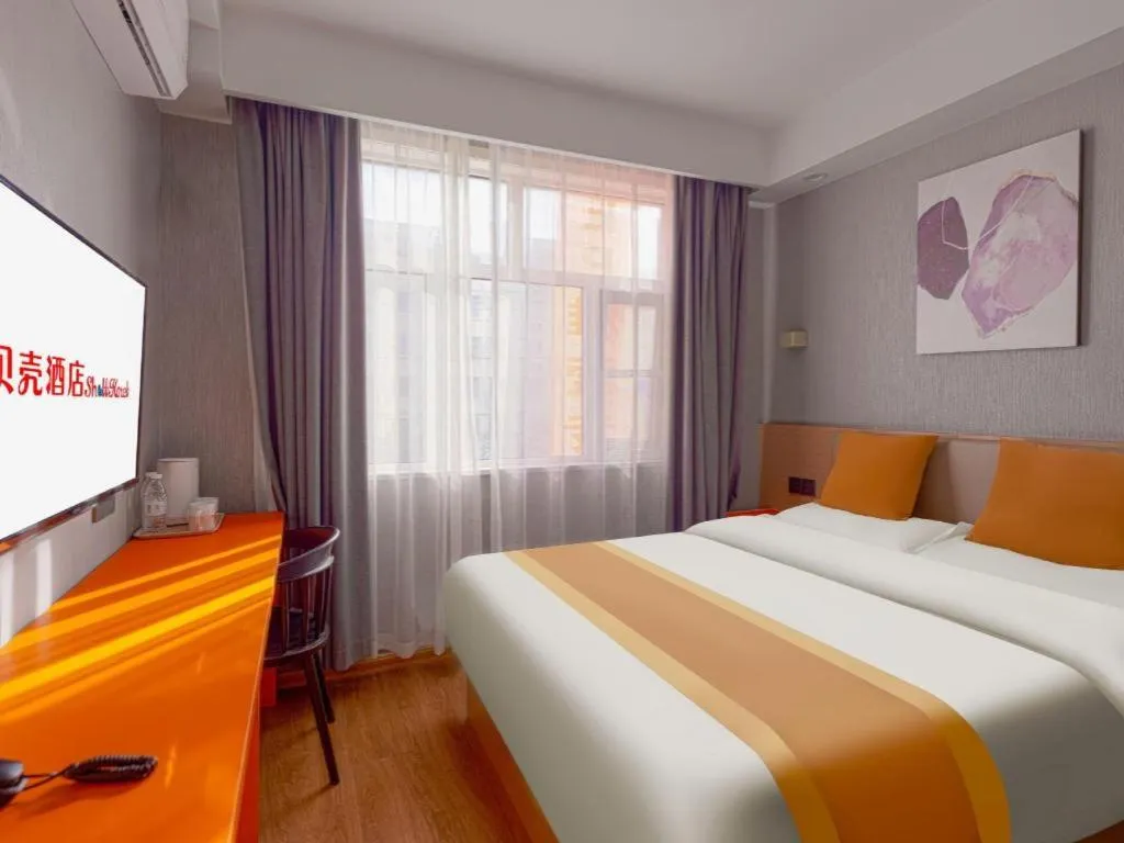 Bed in Shell Hotel Zaozhuang Xinchang Road Bada Market