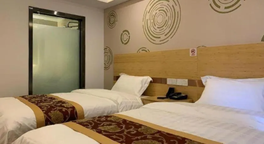 Bed in Shell Hotel Beijing Fangshan District Chengguan Metro Station