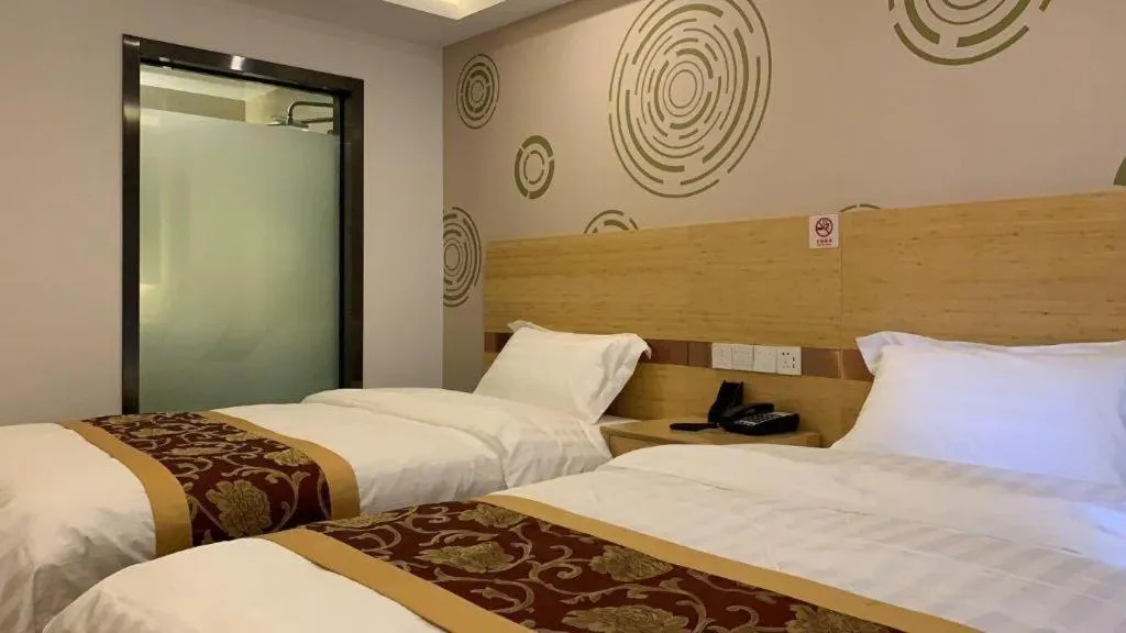 Bed in Shell Hotel Beijing Fangshan District Chengguan Metro Station