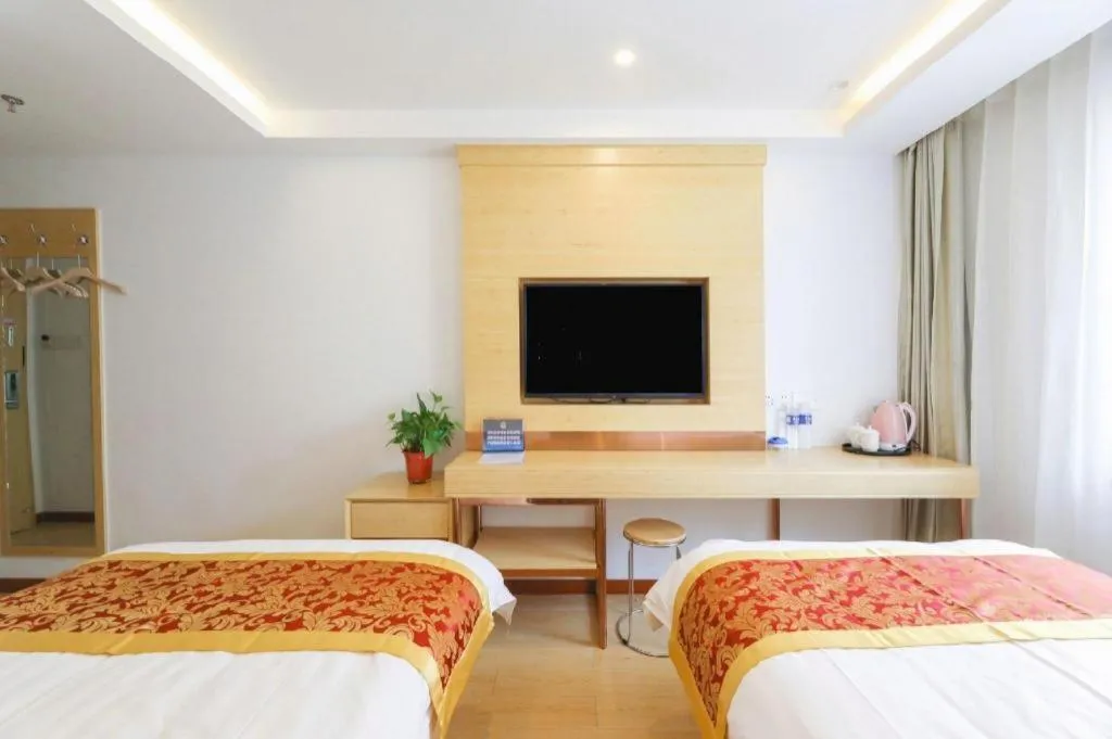 Bed in Shell Hotel Beijing Fangshan District Chengguan Metro Station