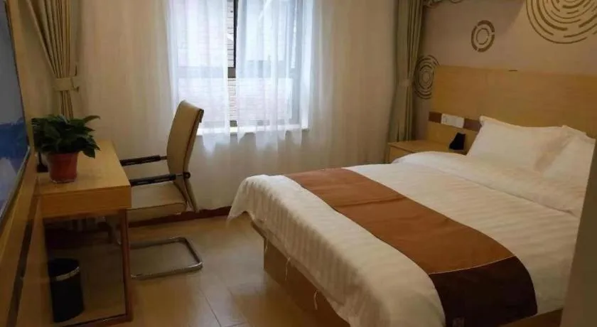 Bed in Shell Hotel Beijing Fangshan District Chengguan Metro Station