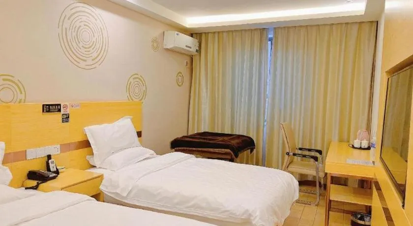 Bed in Shell Hotel Beijing Fangshan District Chengguan Metro Station