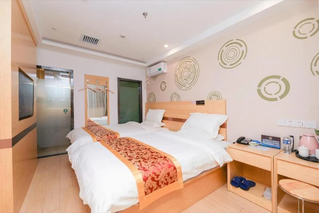 Bed in Shell Hotel Beijing Fangshan District Chengguan Metro Station