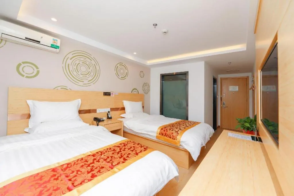 Bed in Shell Hotel Beijing Fangshan District Chengguan Metro Station