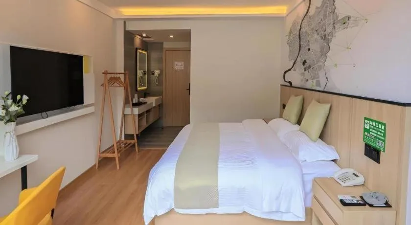 Bed in Vatica Hotel Huangshan South Gate Terminal Station