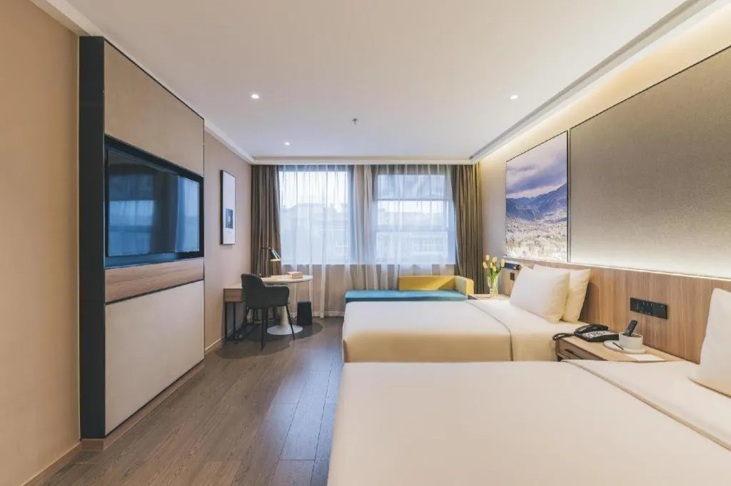 Bed in Atour Light Hotel Chengdu Wuhou Shuangnan Hongpailou Road