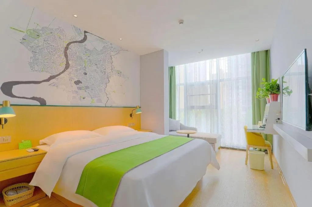 Bed in Vatica Hotel Hefei Yaohai Longgang Subway Station