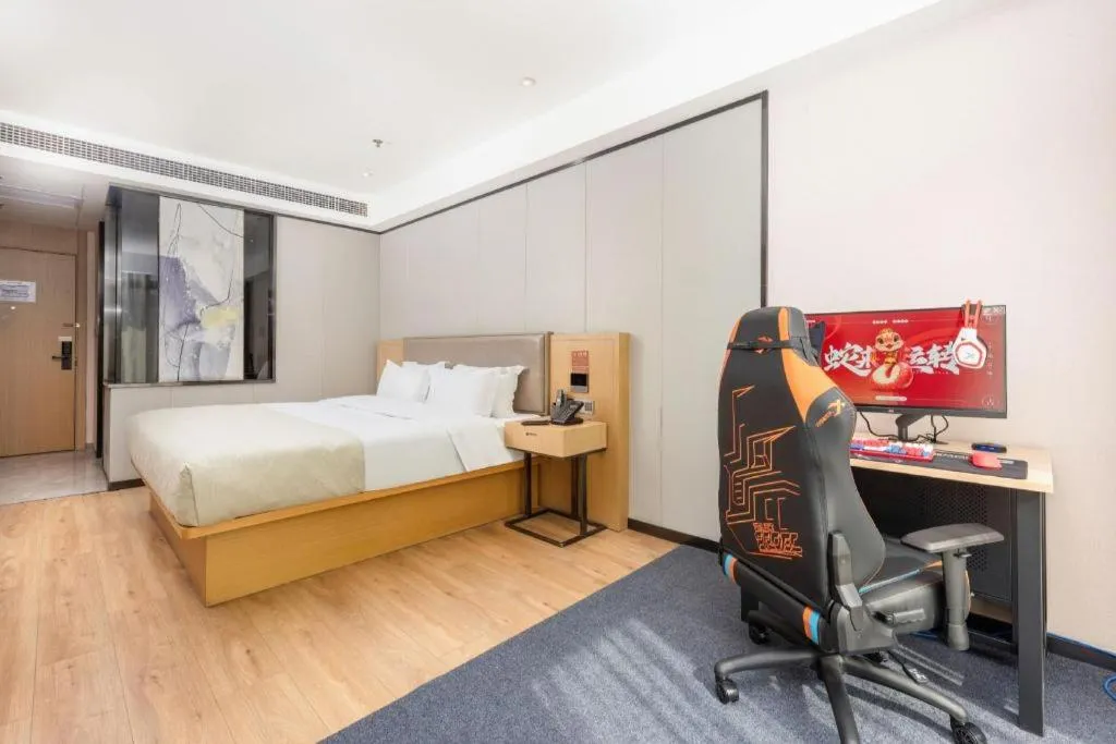 Bed in Gya Hotel Nantong Nanshang Lake Street Wanda Plaza