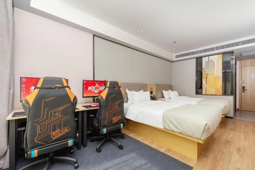 Bed in Gya Hotel Nantong Nanshang Lake Street Wanda Plaza