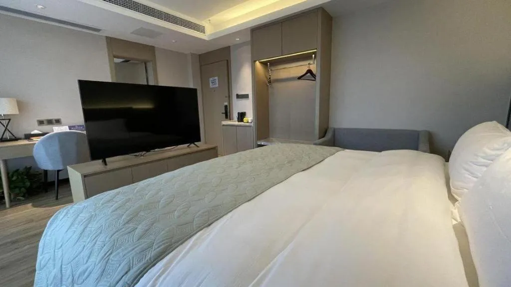 Bed in Gya Hotel Nantong Nanshang Lake Street Wanda Plaza