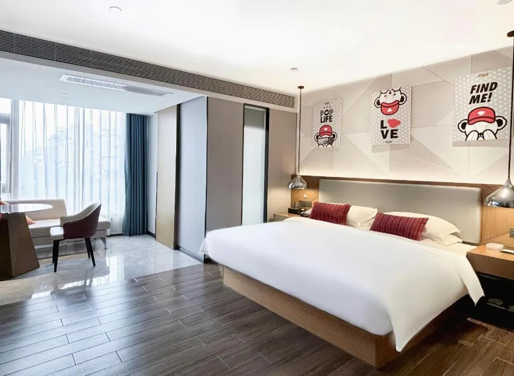 Bed in Borrman Hotel Guigang Pingnan Donghu