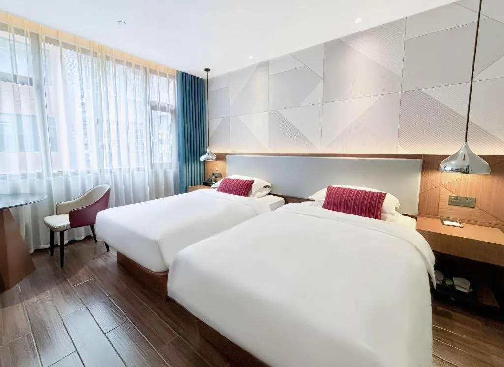 Bed in Borrman Hotel Guigang Pingnan Donghu