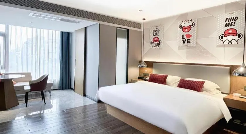 Bed in Borrman Hotel Guigang Pingnan Donghu