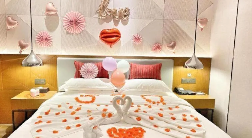 Bed in Borrman Hotel Guigang Pingnan Donghu