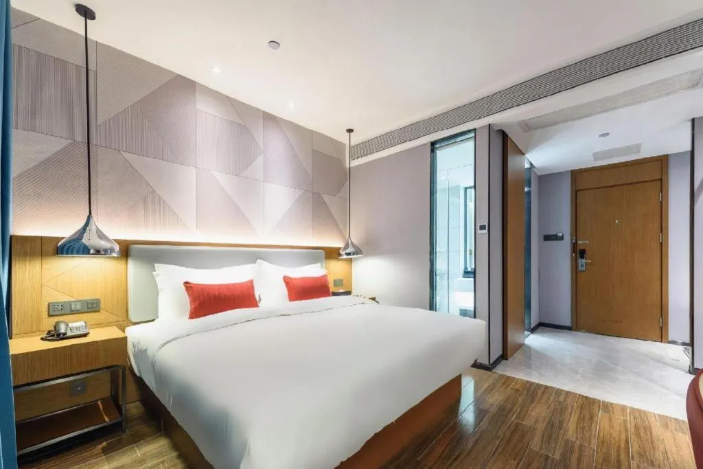 Bed in Borrman Hotel Guigang Pingnan Donghu