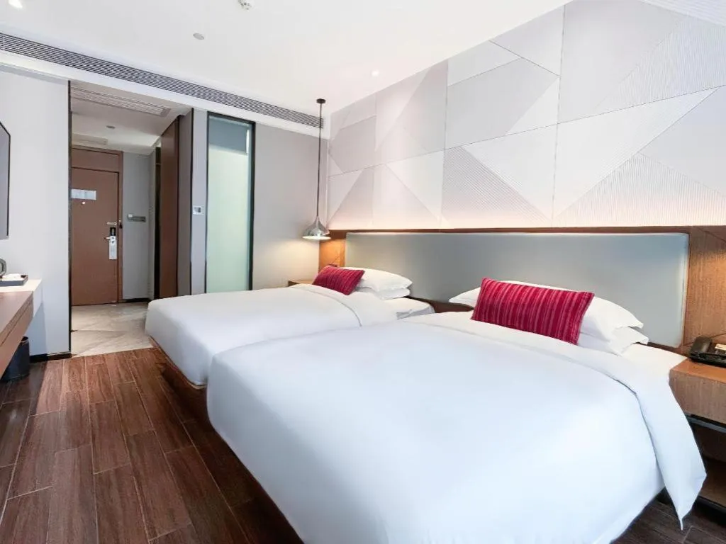 Bed in Borrman Hotel Guigang Pingnan Donghu